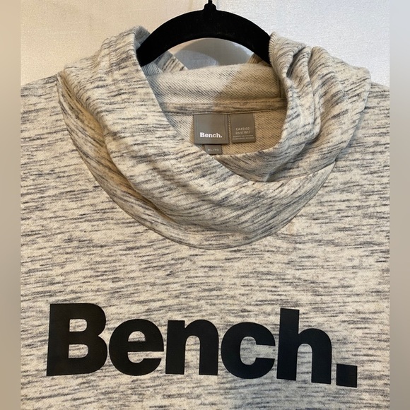Bench Twist Neck Fitted Hoodie Heathered  Gray Ladies XLg - Picture 3 of 11